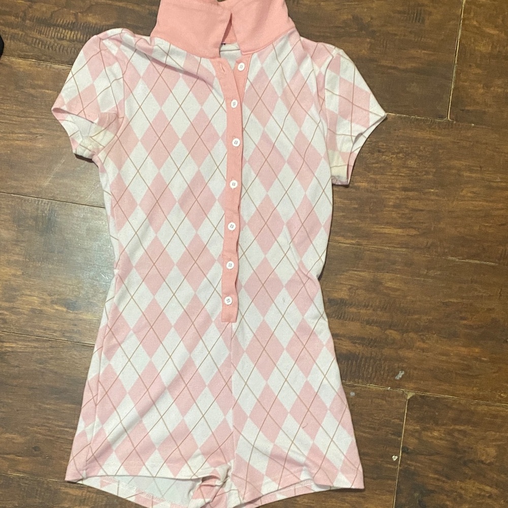 Pink Argyle Kids Shirt